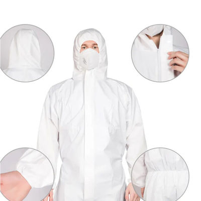 قیمت خوب کت و شلوار محافظ بدنه پلی پروپیلن یکبار مصرف Microporous 60GSM مقاوم در برابر پاشیدن آنلاین