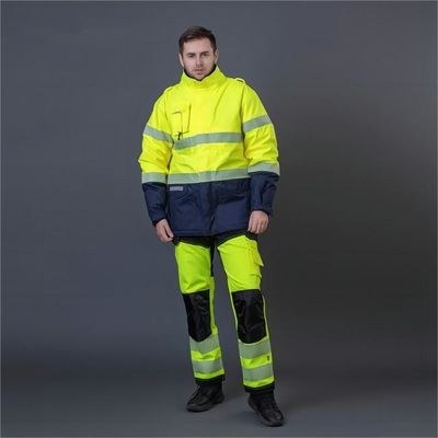 قیمت خوب لباس فرم کار ایمنی با دید بالا 220 تا 260 گرم ضد آب برای کارگران صنعت آنلاین