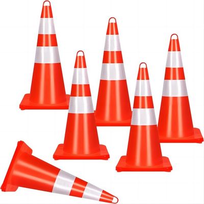 قیمت خوب مخروط های ایمنی ترافیک بازتابنده پارکینگ PVC ممتاز با نوار نارنجی آنلاین